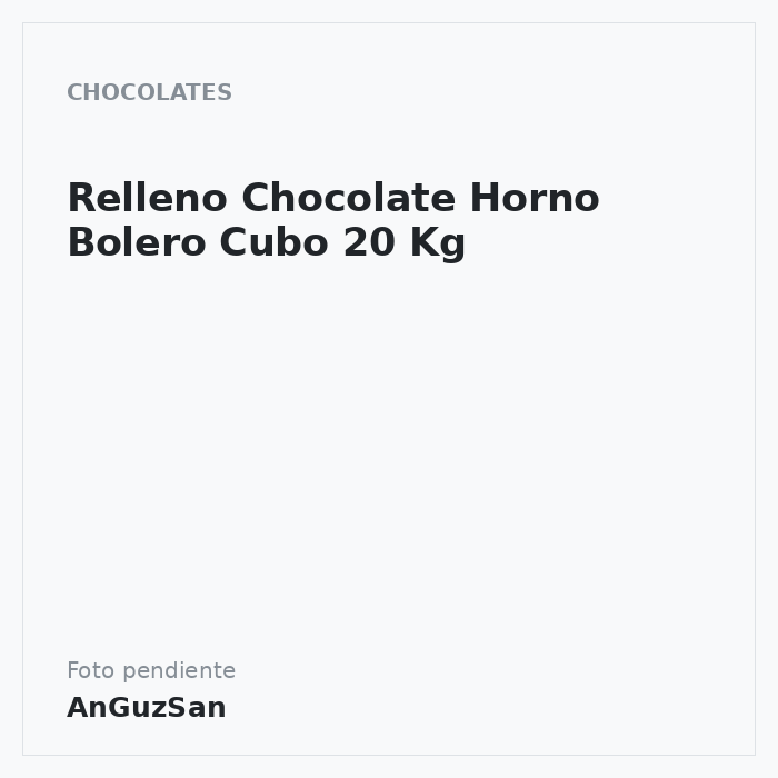 Relleno Chocolate Horno Bolero  Cubo 20 Kg