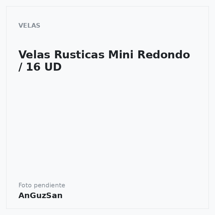 Velas Rusticas Mini Redondo / 16 UD