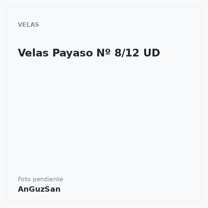 Velas Payaso Nº 8/12 UD