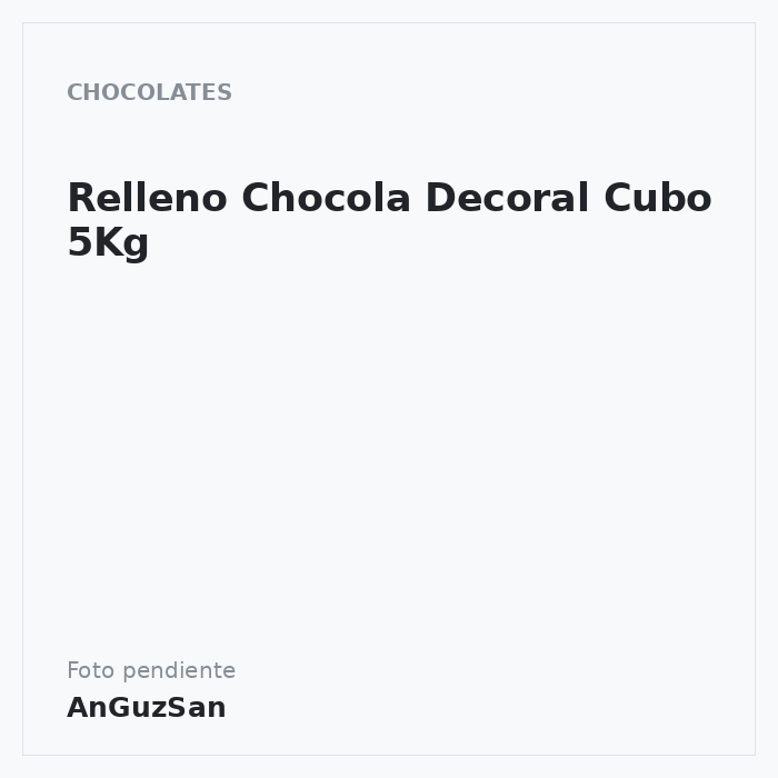 Relleno Chocola Decoral  Cubo 5Kg