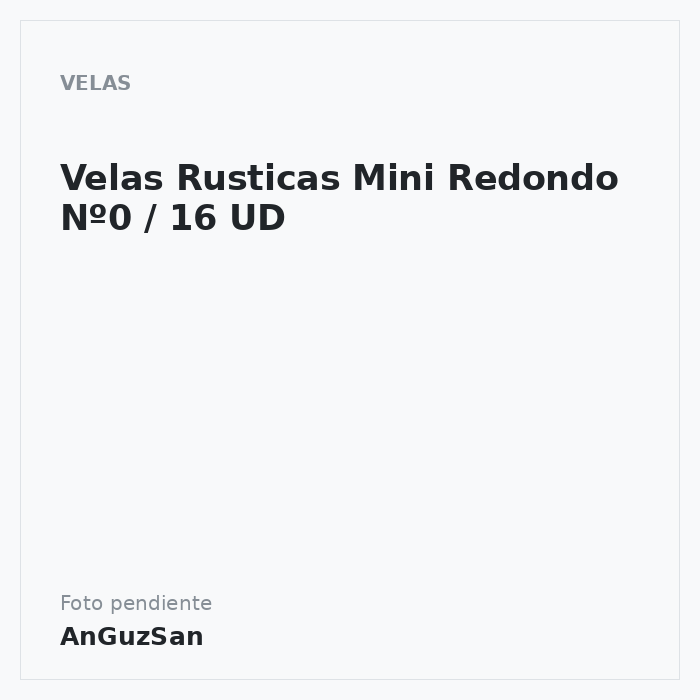 Velas Rusticas Mini Redondo Nº0 / 16 UD