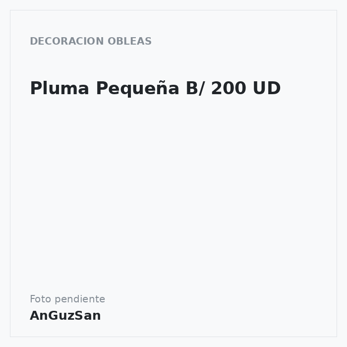 Pluma Pequeña B/ 200 UD