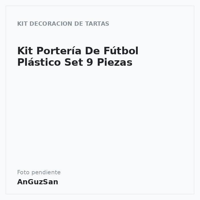 Kit Portería De Fútbol Plástico Set 9 Piezas