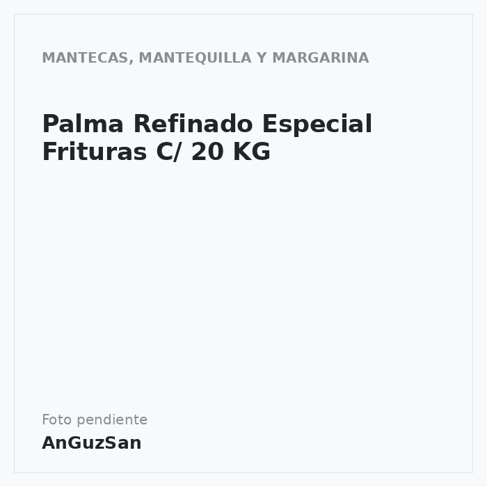 Palma Refinado Especial Frituras C/ 20 KG
