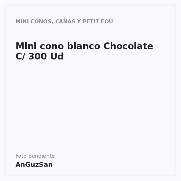 Mini cono blanco Chocolate C/ 300 Ud