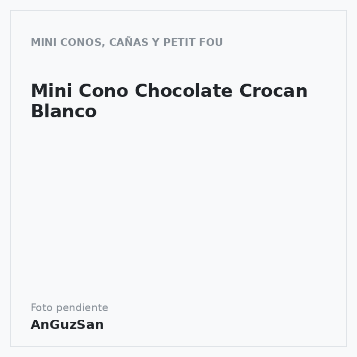 Mini Cono Chocolate Crocan Blanco